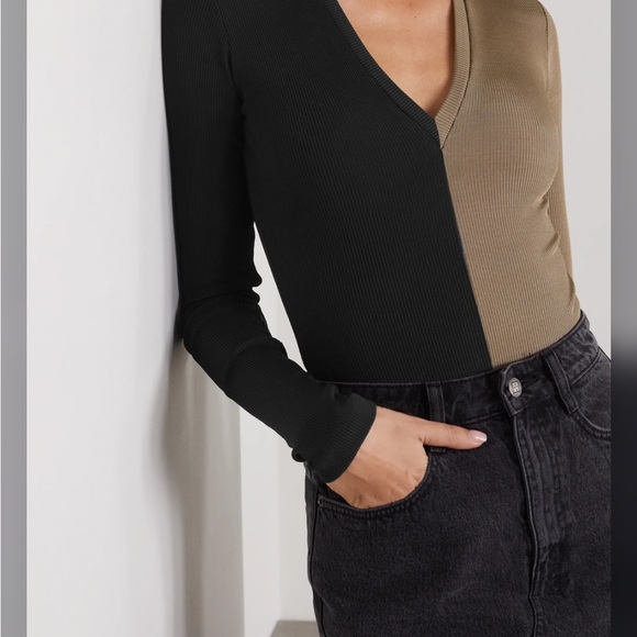 GOLDSIGN Ribbed Two-Tone Bodysuit - Picture 6 of 12